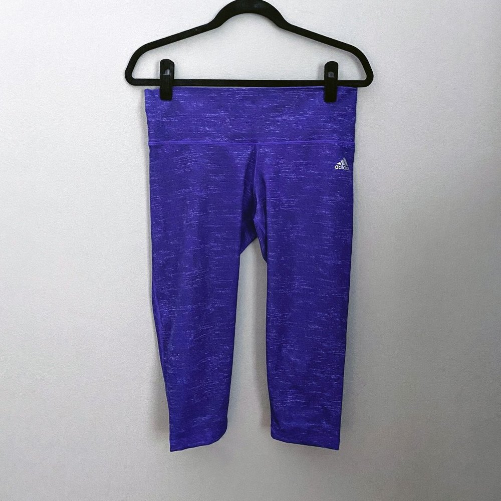 Adidas Climalite Royal Blue Capri Leggings Women Medium Cropped